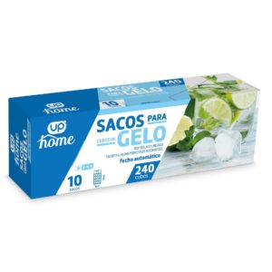 Sacos Cubos de Gelo UP Home Fecho Automático 240cubos