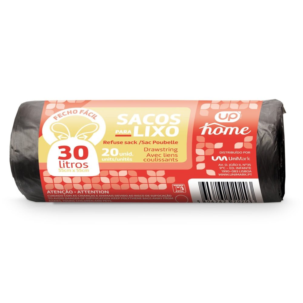 Sacos do Lixo UP Home Fecho Fácil 30lt