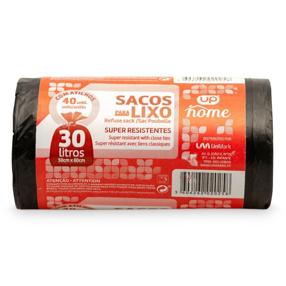 Sacos do Lixo UP Home 50x65cm 30lt