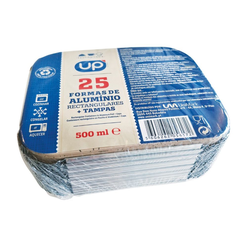 Forma de Alumínio Retangular 500ml UP