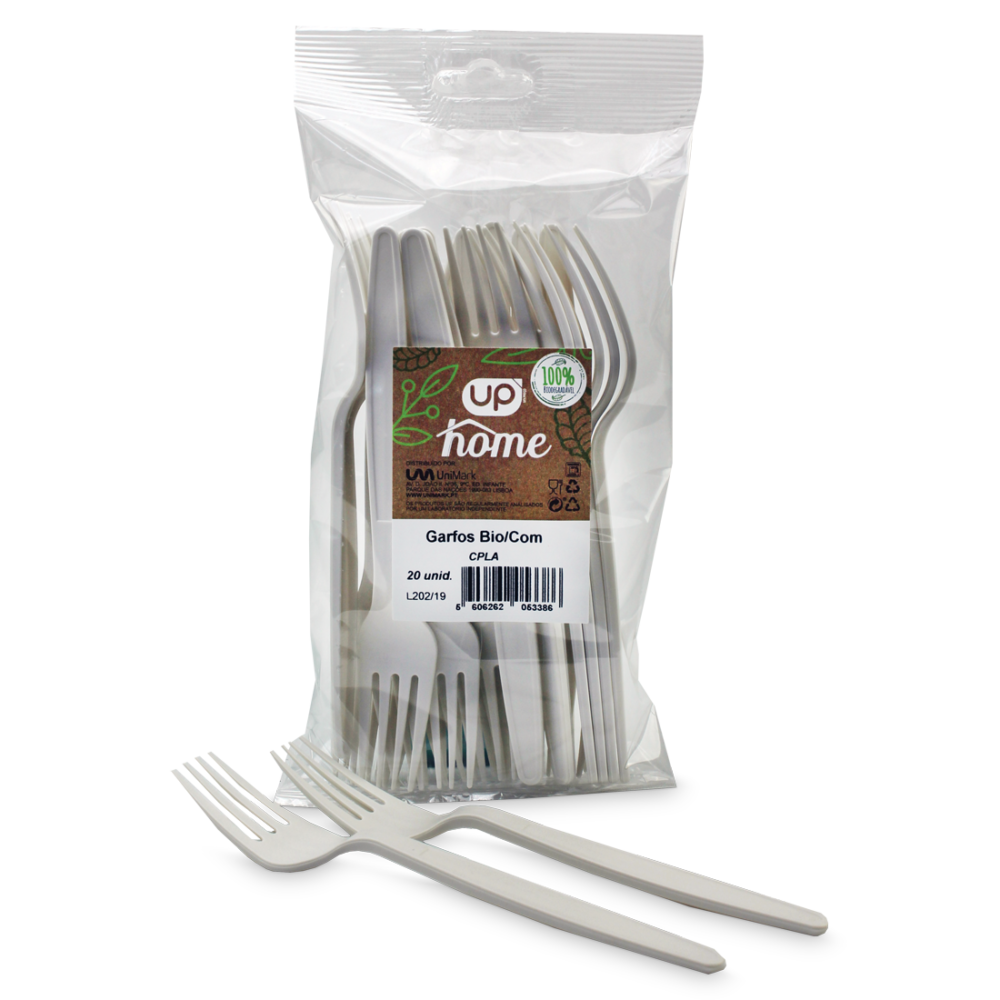 Garfo 100% Biodegradável UP Home “CPLA” Branco