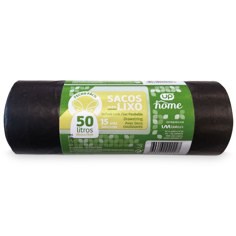 Sacos do Lixo UP Home Fecho Fácil 50lt 65x75cm