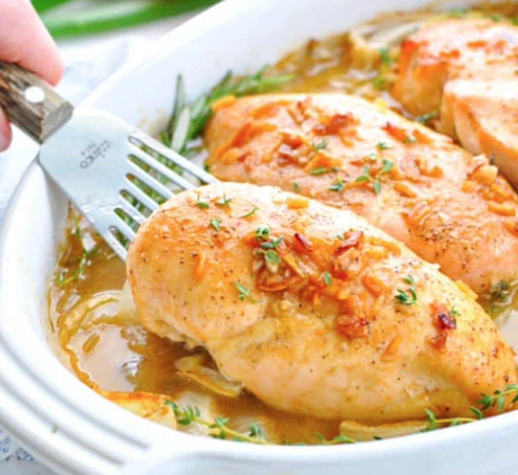 Frango com Sopa de Cebola
