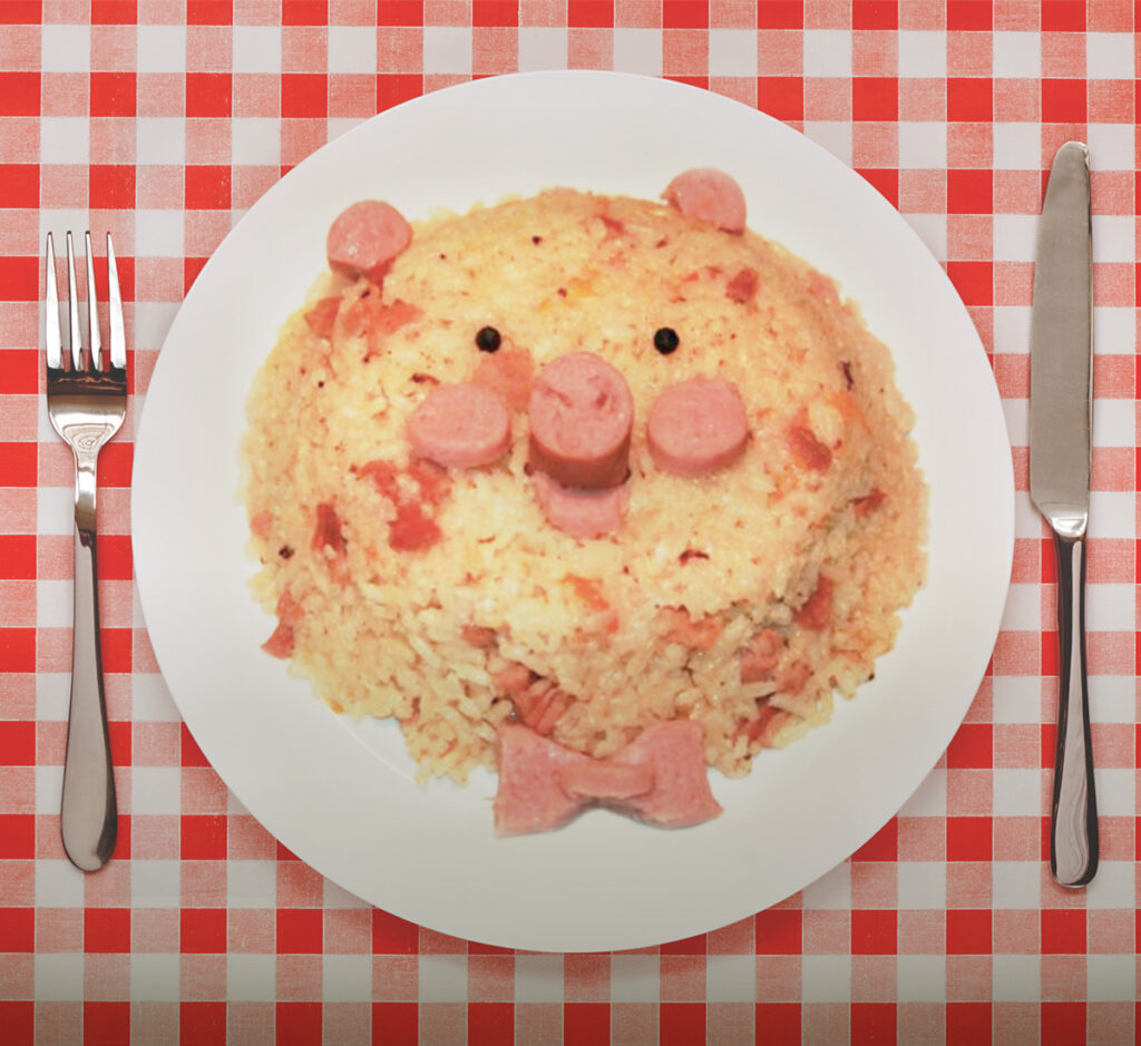 Arroz à milanesa para crianças