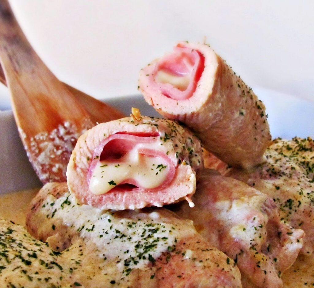 Rolinhos de Perú com Fiambre e Mozzarella