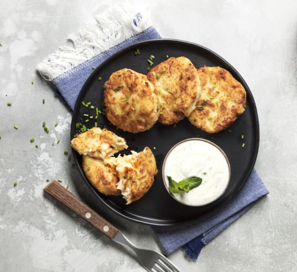 Bolinhos de Peixe com Puré de Batata