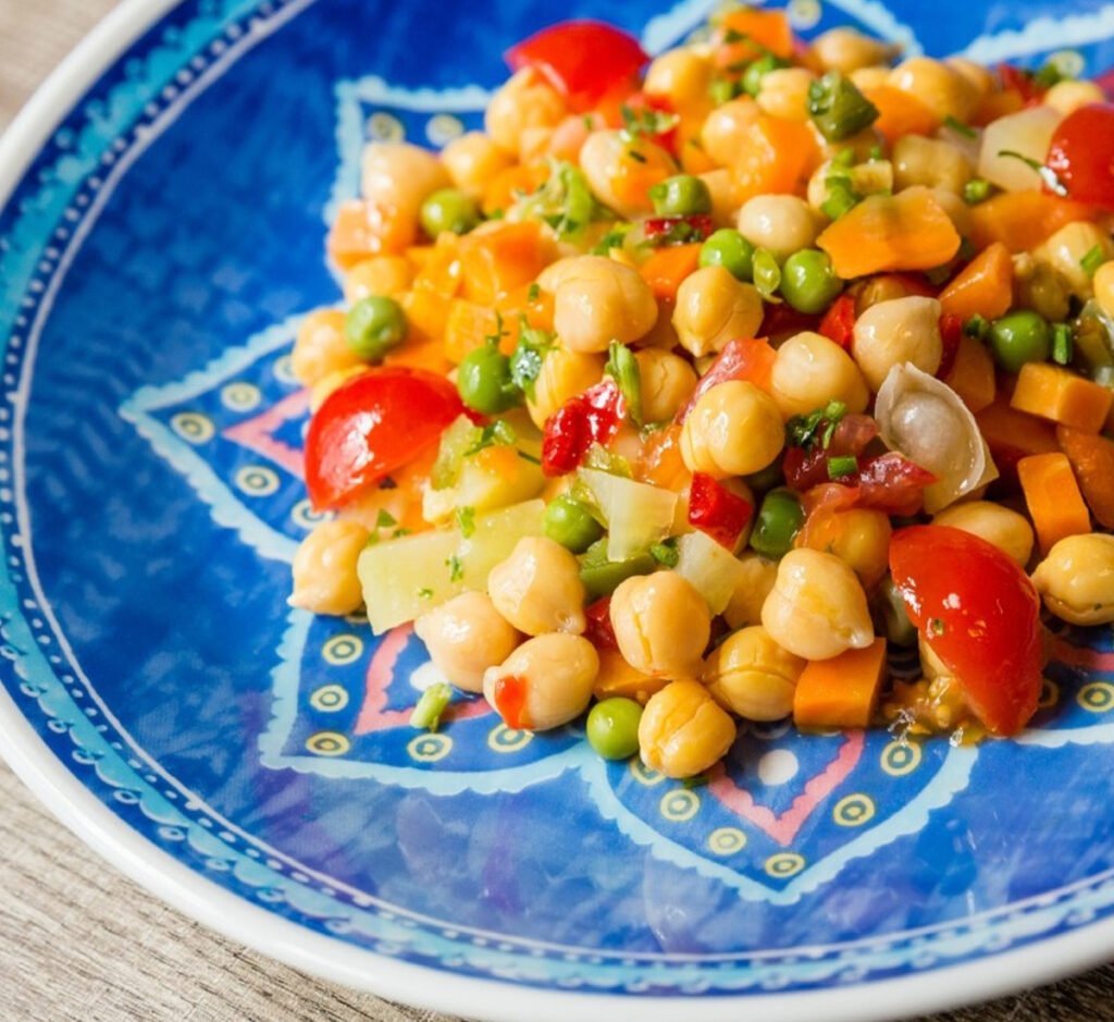 Salada de grão com ervilhas