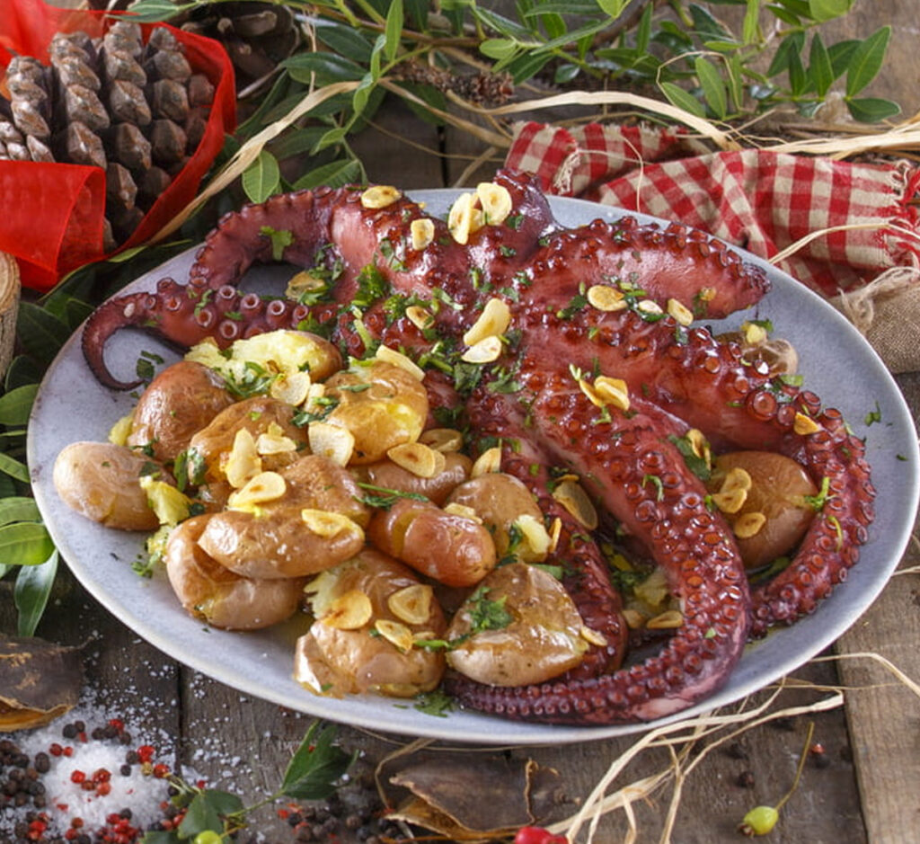 Polvo à Lagareiro com Batas a Murro