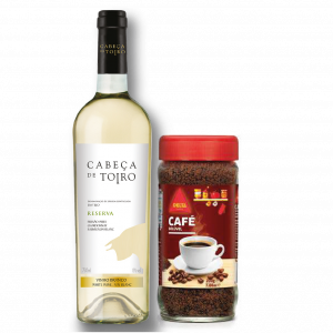 Vinho Cabeça Toiro Reserva Branco e Delta Café Solúvel Frasco 200g