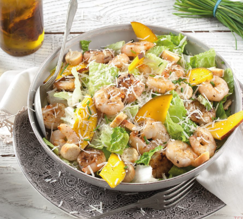 Salada César com camarão
