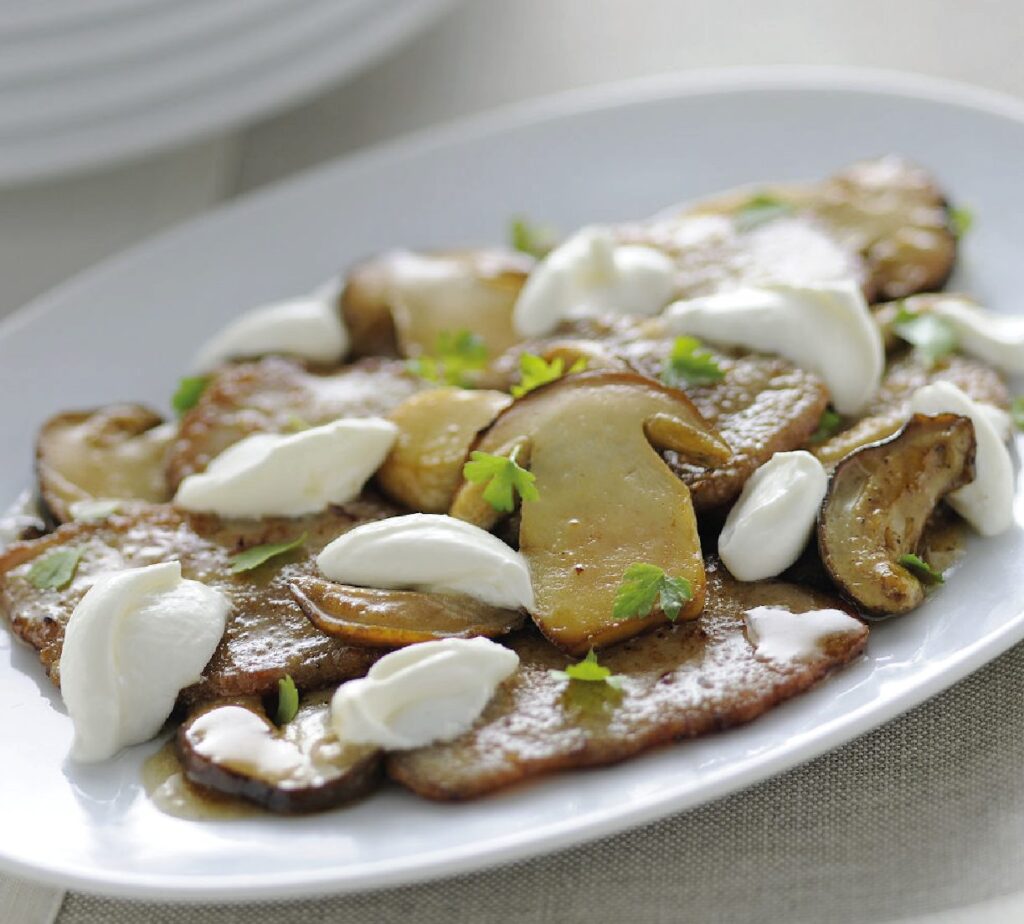 Escalopes com cogumelos