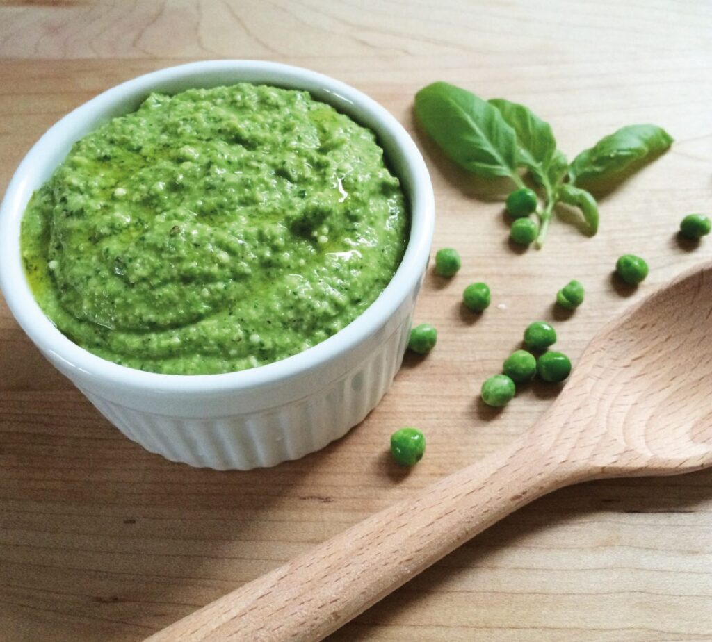 Pesto de Ervilhas – com pinhões e parmesão