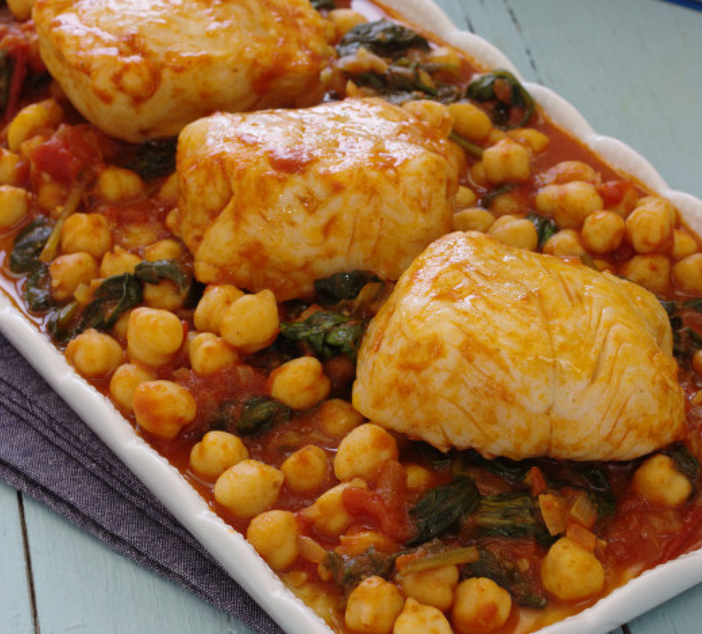 Guisado de pescada com Grão