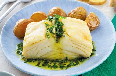 Bacalhau com Molho Aromático de Ervas e Gengibre