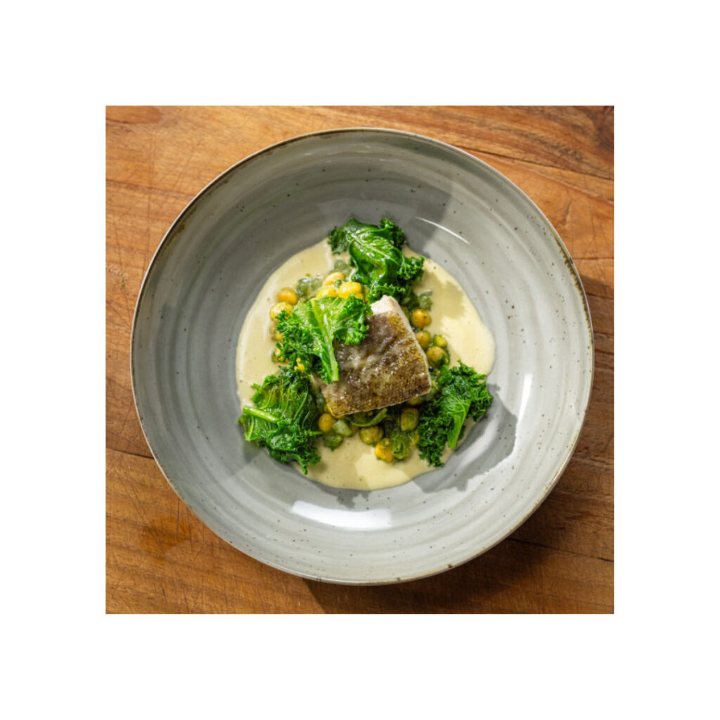 Bacalhau com Molho Pil-Pil e Grão