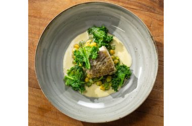 Bacalhau com Molho Pil-Pil e Grão