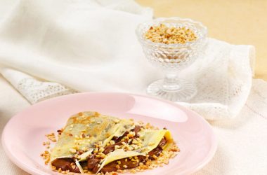 Crepes de Nutella® e avelãs