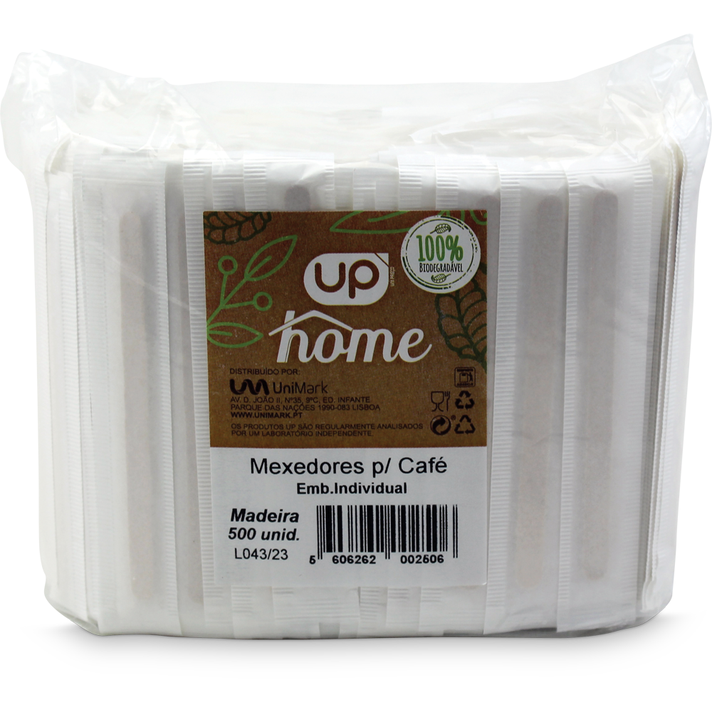 Mexedores Madeira p/ Café 100% Biodegradável Emb. Individuais UP Home