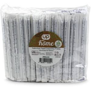 Palhinhas Papel Pretas Caipirinha UP Home 6x180mm Emb. Ind.