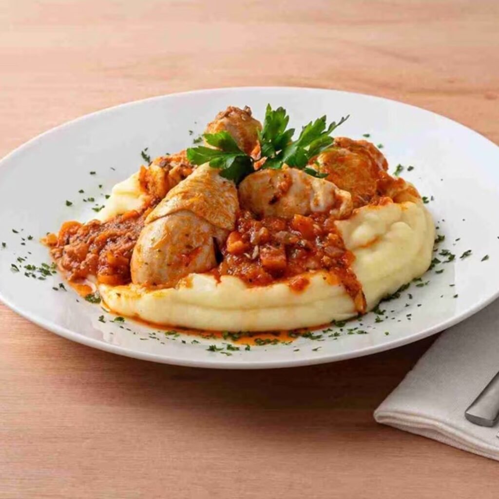 Frango Estufado com Puré de Batata