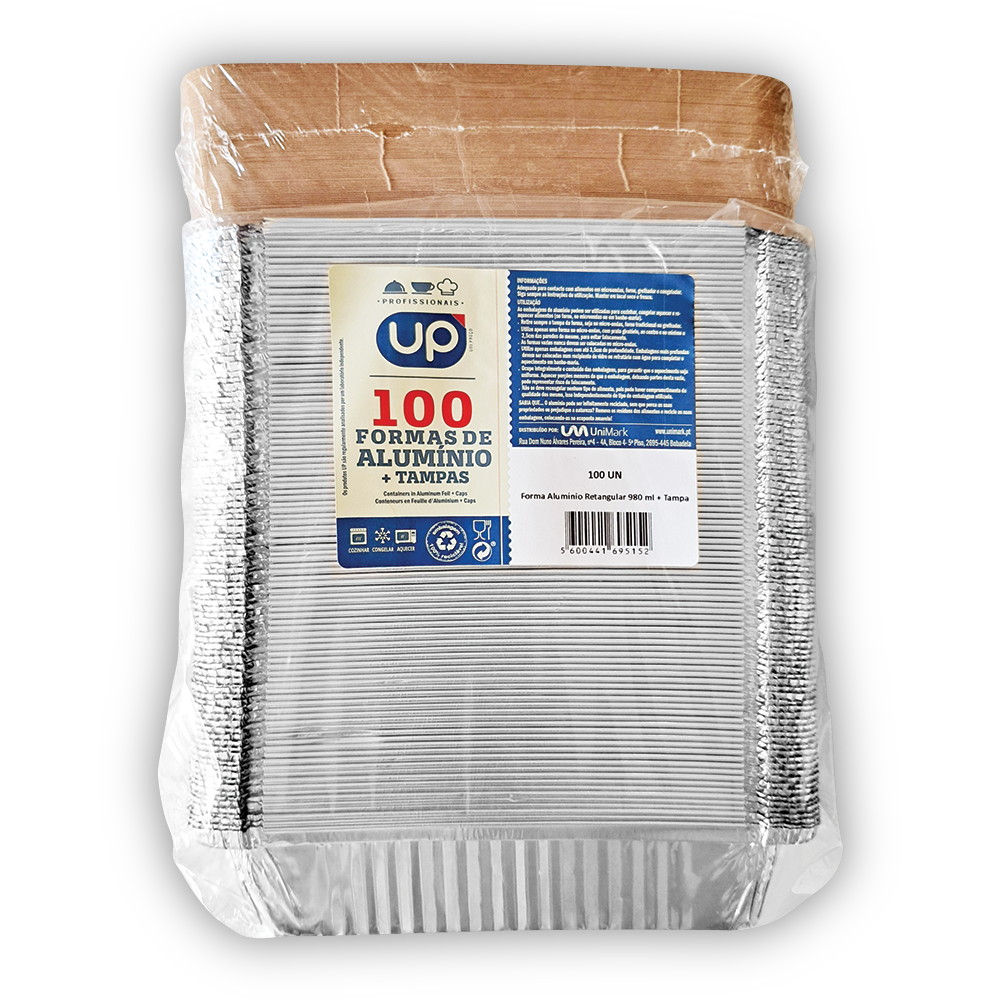 Forma Alumínio Retangular 980ml UP Home