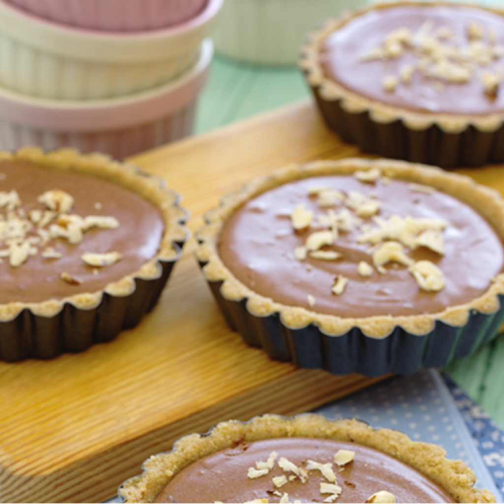 Tartelettes com mousse de chocolate