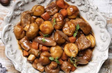 Estufado de Carne com Castanhas e Cogumelos