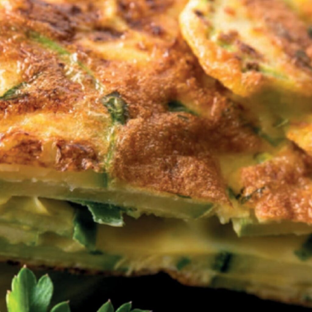 Omelete no Forno com Cogumelos Laminados