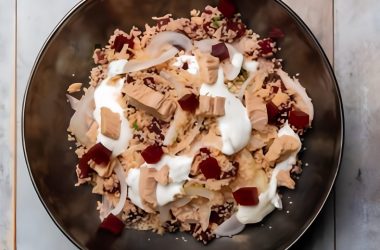 Cuscuz de Atum Bom Petisco, Beterraba, Iogurte e Hortelã