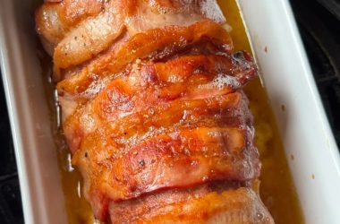 Rolo de carne com bacon na air fryer