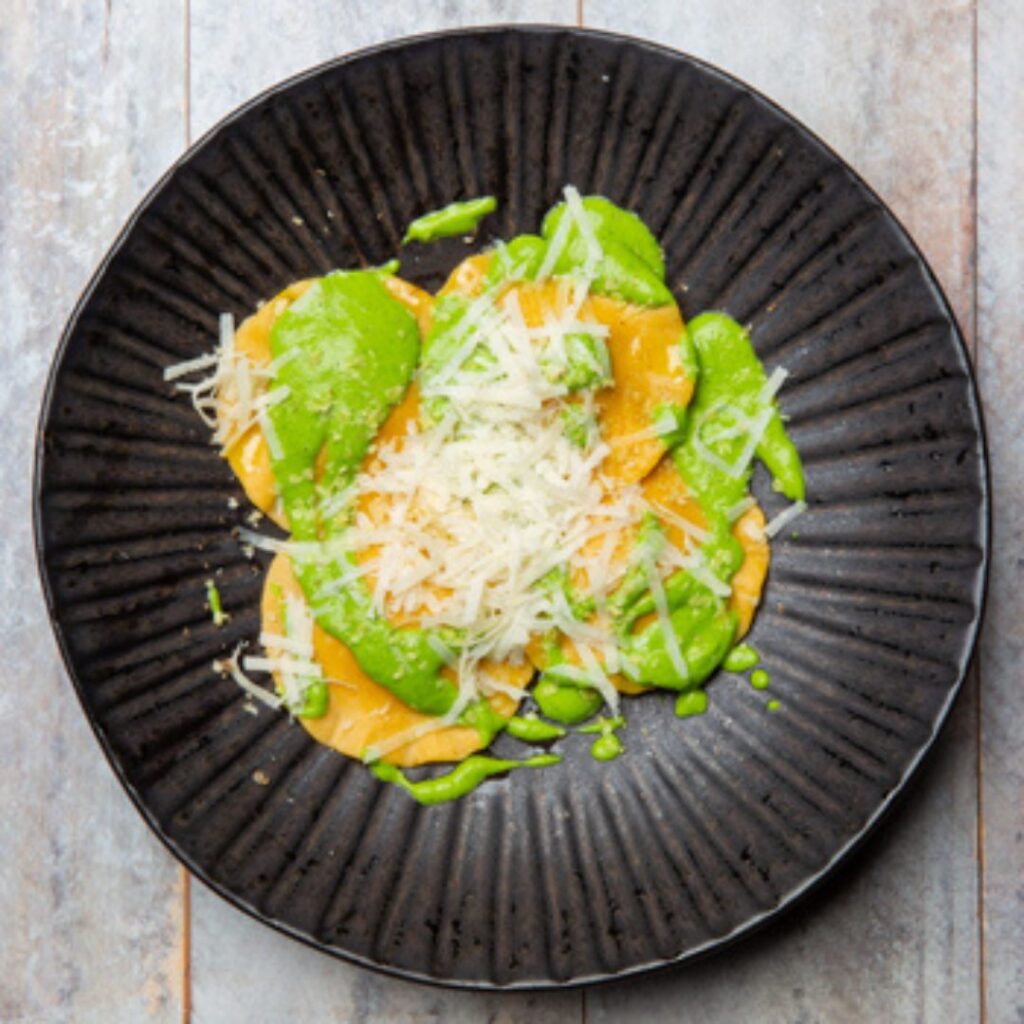 Ravioli de atum Bom Petisco e abóbora assada