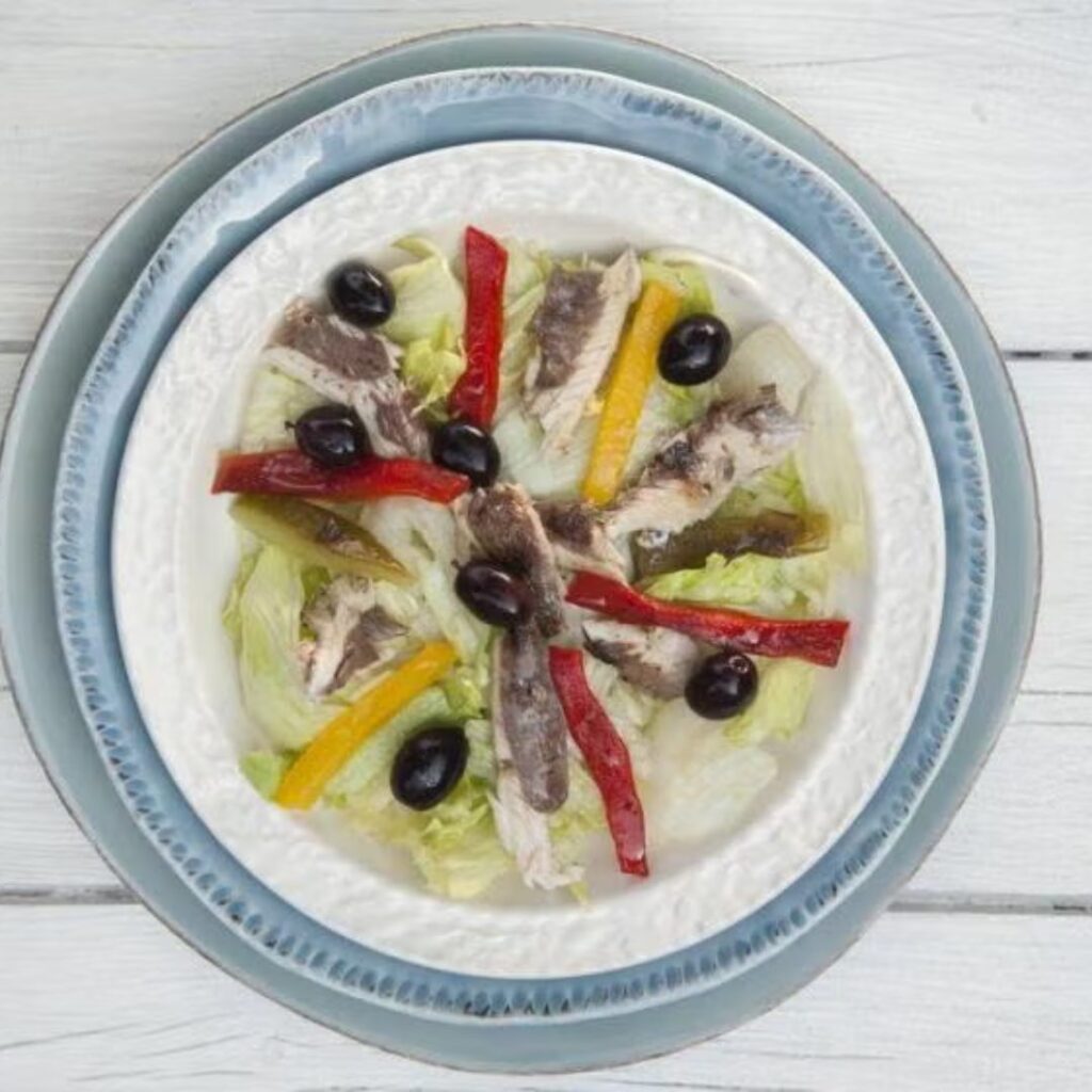 Salada de Sardinhas Assadas e Pimentos