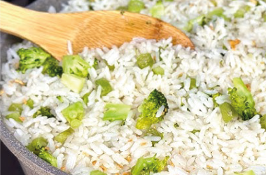 Arroz Frito com Bróculos
