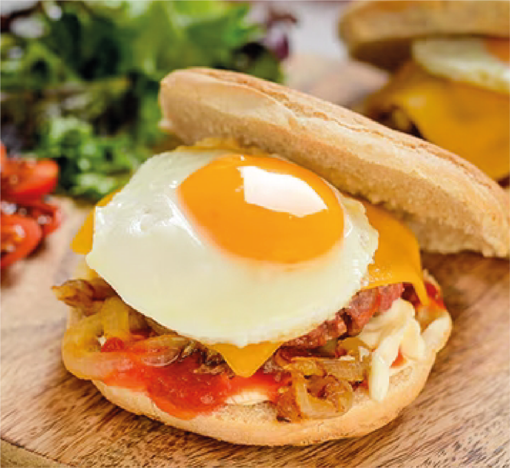 Hambúrguer com Queijo em Bolo do Caco