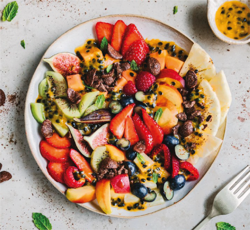 Salada de Frutas Chocapic com Molho de Maracujá
