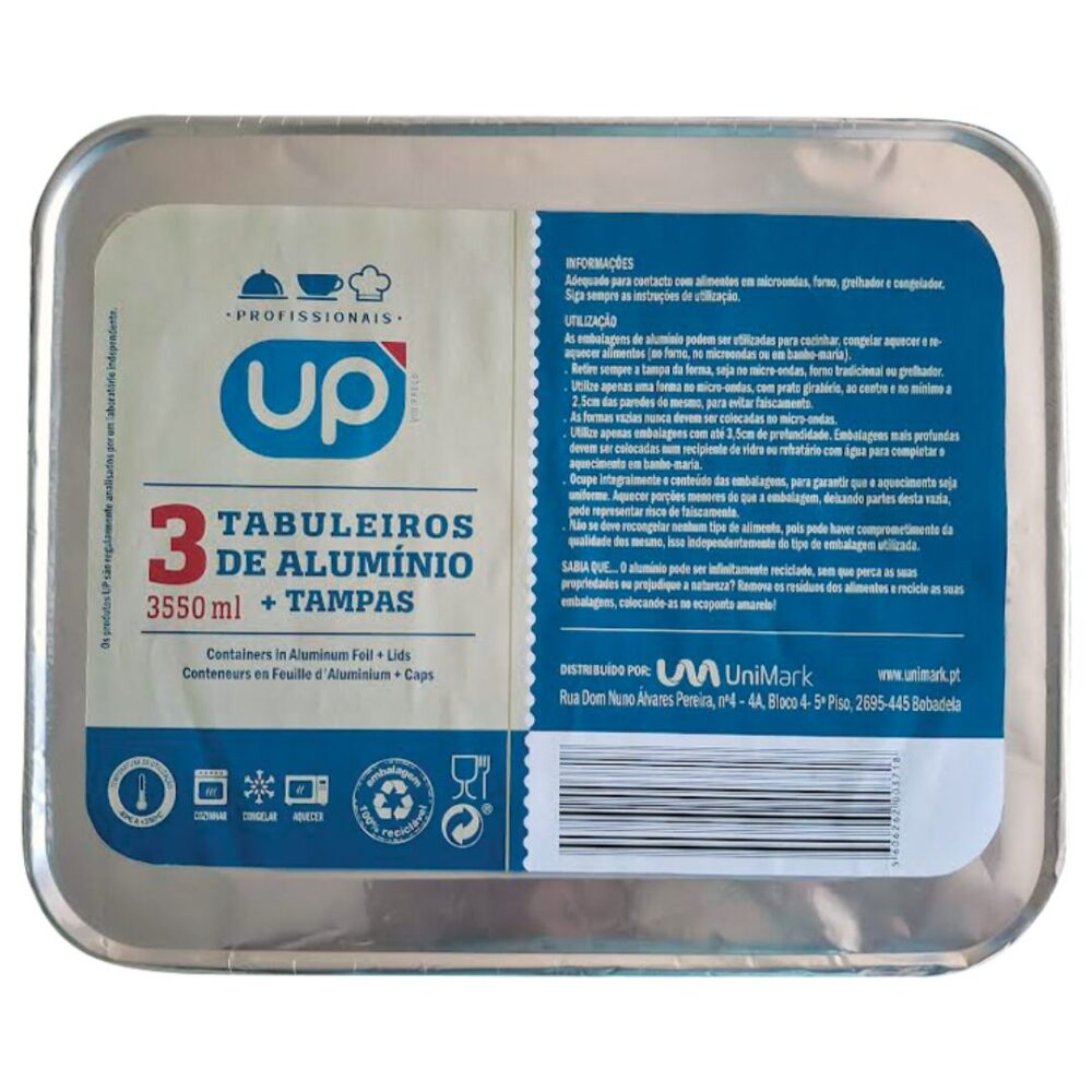 Tabuleiro 3550ml + Tampa Alumínio UP Home