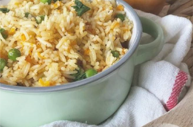 Arroz Basmati com Abóbora, Cenoura e Ervilhas