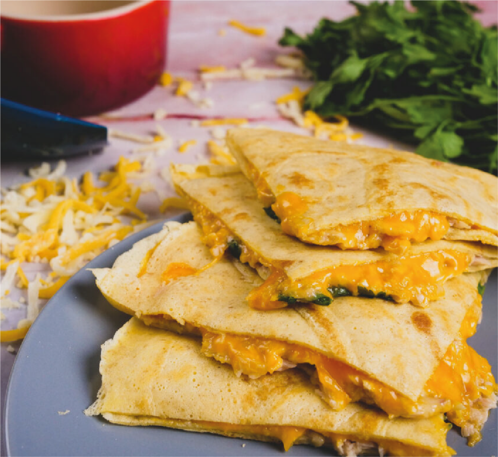 Quesadilhas de queijo e atum