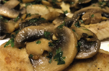 Panga no Forno com Cogumelos