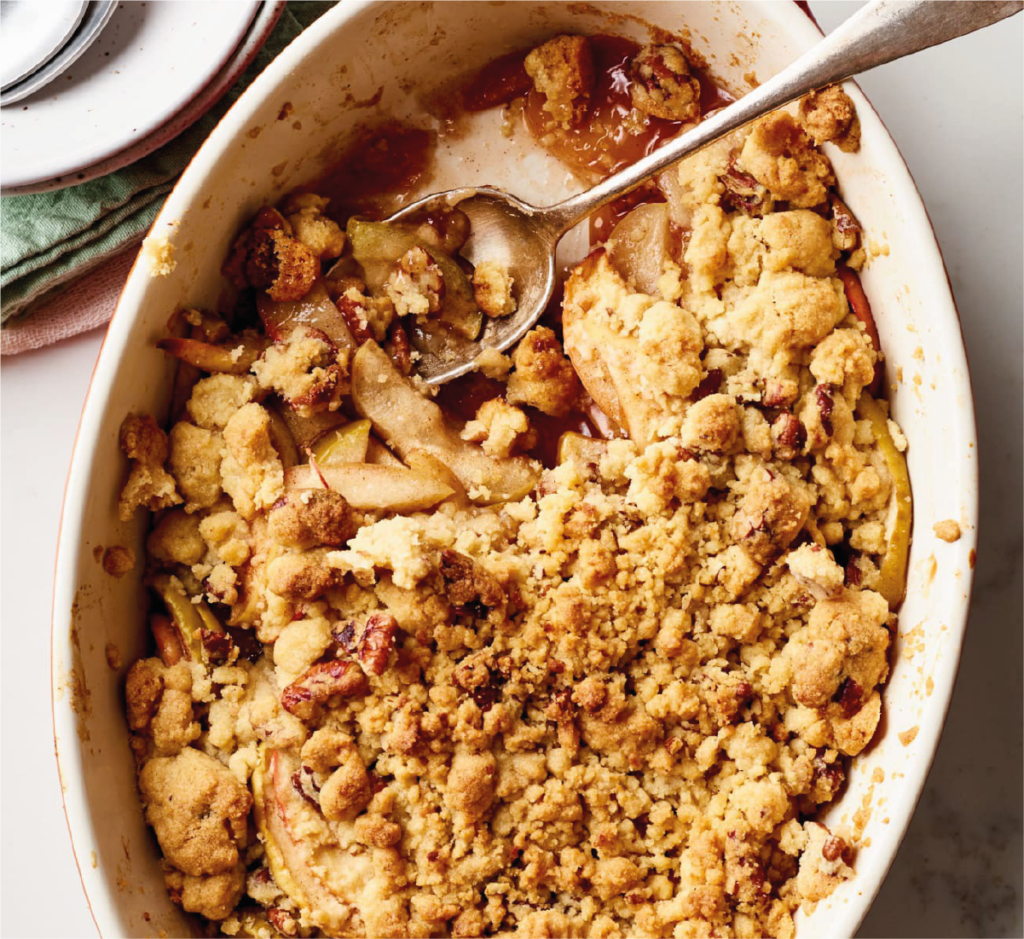 Crumble de Maçã com Nozes e Canela