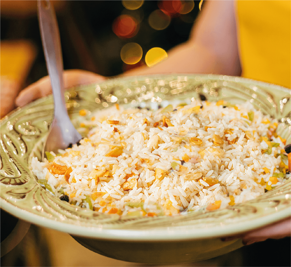 Arroz com Gengibre e Amêndoas Torradas