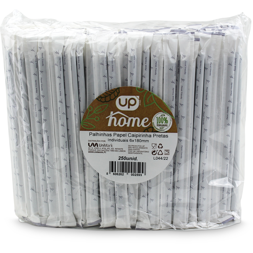 Palhinhas Pap.Pret.Caipi. UP 6x180mm Emb.Ind.250un