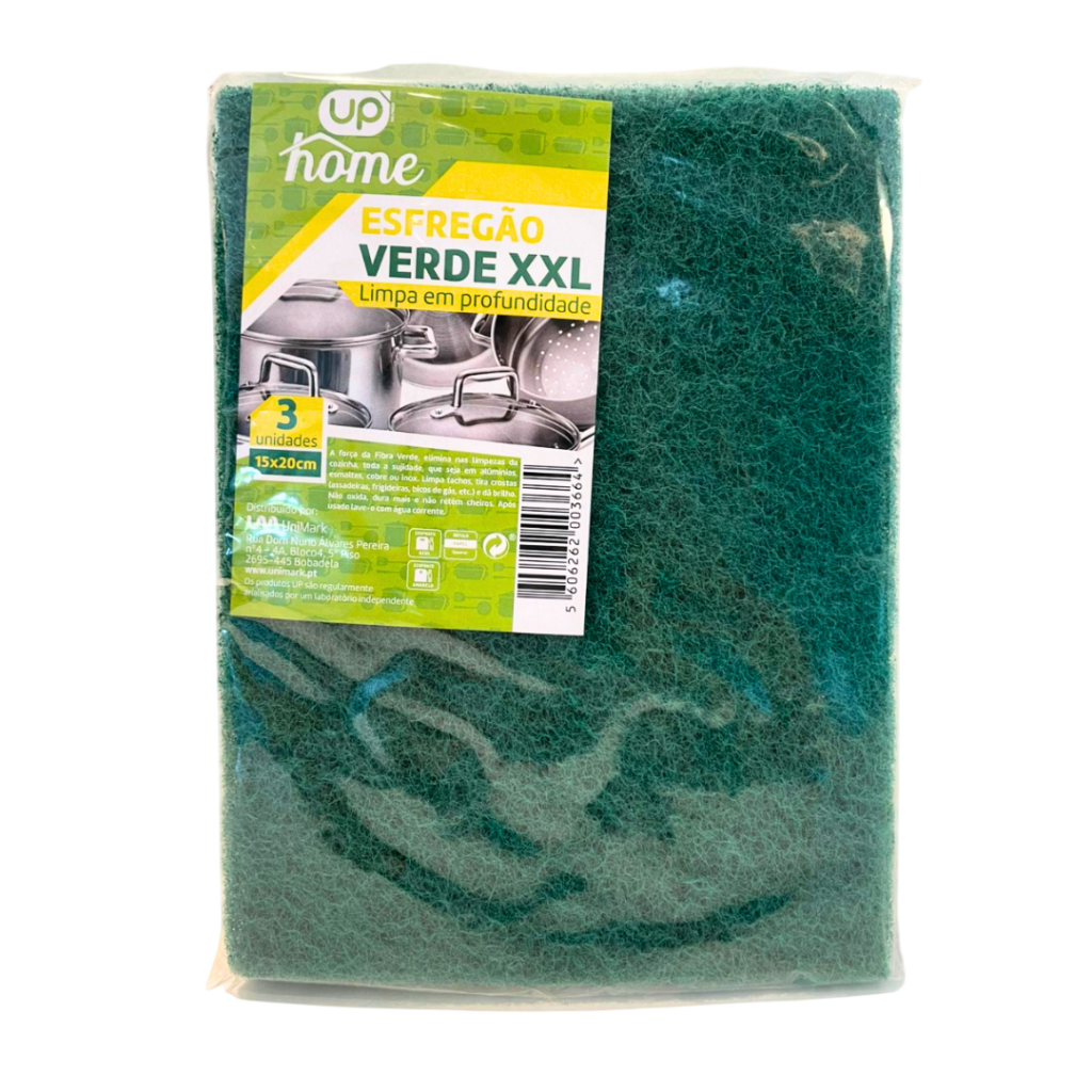 Esfregão Verde XXL 15x20cm UP Home 3un