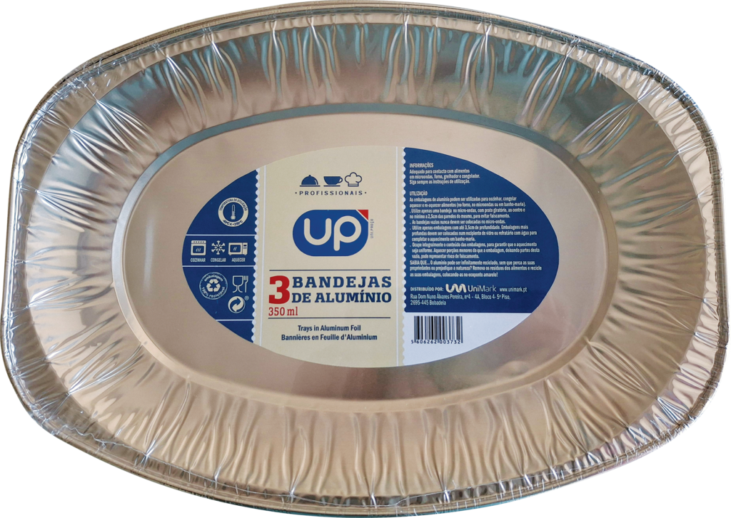 Bandeja Alumínio 350ml UP Home 3un