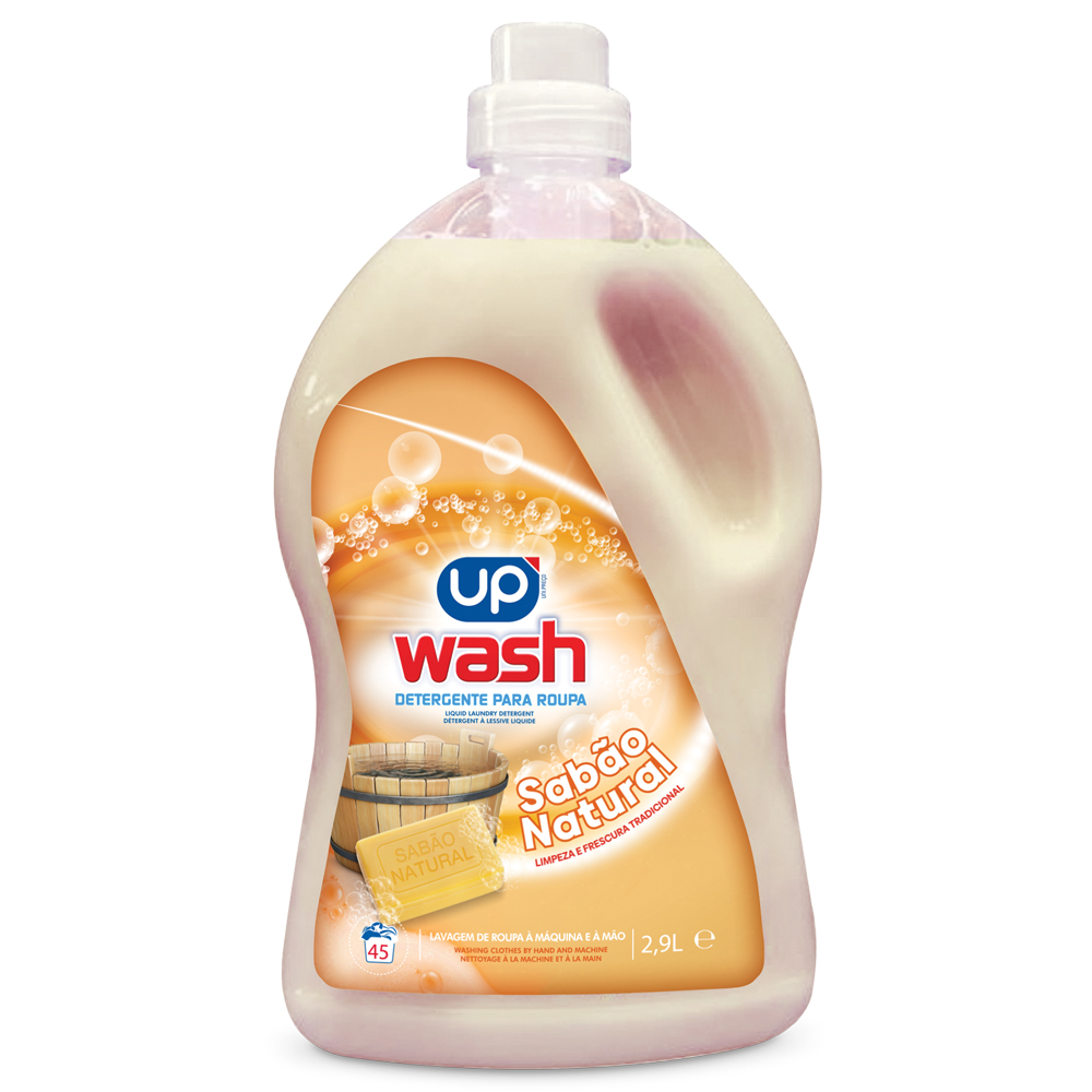 Det. Líquido Roupa Sabão Natural UP Wash 2,9lt 45doses