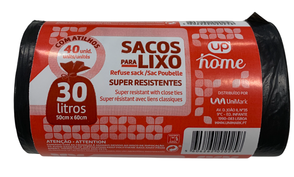 Sacos Lixo UP Home 30lt 40un