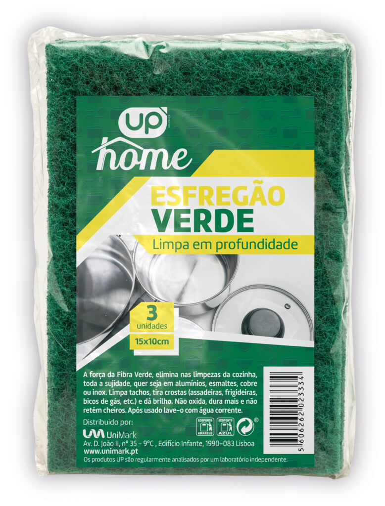 Esfregão Verde Pequeno UP Home 3un