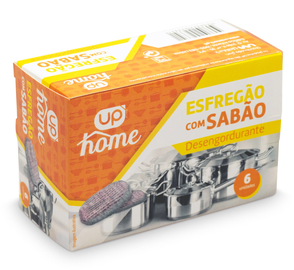 Esfregão c/Sabão Desengordurante UP Home 6un