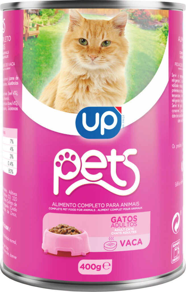 Alim. Húmido Gato UP Pets Pedaços Carne de Vaca 400g