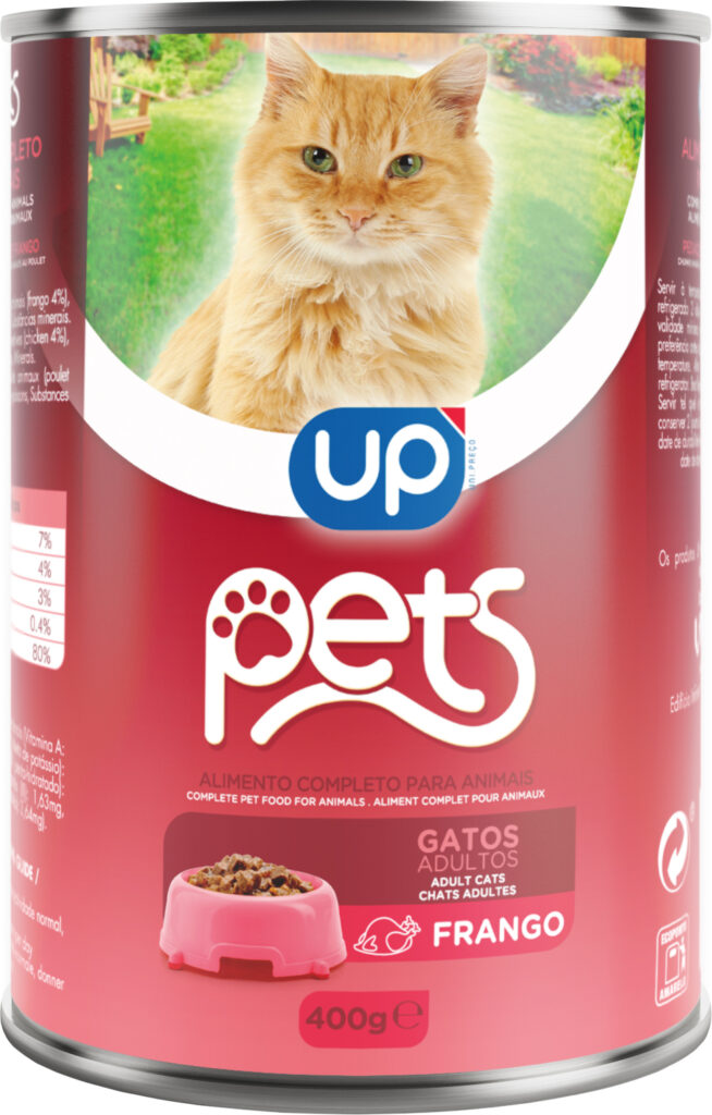 Alim. Húmido Gato UP Pets Pedaços de Frango 400g